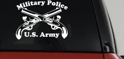 Military Police Cross Pistols With Text Military Car or Truck Window Vinyl Decal Sticker