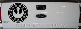 New Republic Emblem Sci Fi Car or Truck Window Decal Sticker (Black)