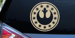 New Republic Emblem Sci Fi Car or Truck Window Decal Sticker (Desert Sand)