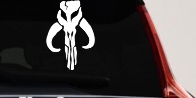 Mandalorian Skull Boba Fett Sci Fi Car or Truck Window Vinyl Decal Sticker