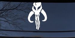 Mandalorian Skull Boba Fett Sci Fi Car or Truck Window Decal Sticker