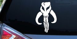 Mandalorian Skull Boba Fett Sci Fi Car or Truck Window Decal Sticker
