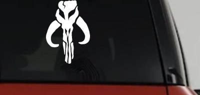 Mandalorian Skull Boba Fett Sci Fi Car or Truck Window Vinyl Decal Sticker