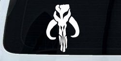 Mandalorian Skull Boba Fett Sci Fi Car or Truck Window Decal Sticker