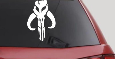 Mandalorian Skull Boba Fett Sci Fi Car or Truck Window Vinyl Decal Sticker