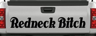 Redneck Bitch Country Car or Truck Window Decal Sticker (Black)