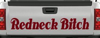 Redneck Bitch Country Car or Truck Window Decal Sticker (Burgundy)