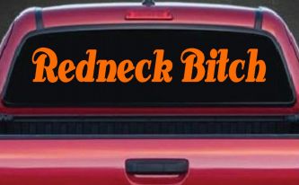 Redneck Bitch Country Car or Truck Window Decal Sticker (Orange)