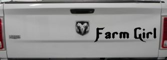 Farm Girl Country Car or Truck Window Decal Sticker (Black)