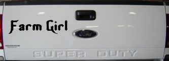 Farm Girl Country Car or Truck Window Vinyl Decal Sticker (Black)