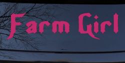 Farm Girl Country Car or Truck Window Decal Sticker (Hot Pink)