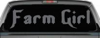 Farm Girl Country Car or Truck Window Decal Sticker (Silver)