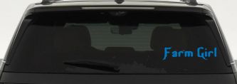 Farm Girl Country Car or Truck Window Decal Sticker (Sky Blue)