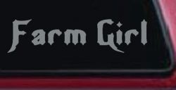 Farm Girl Country Car or Truck Window Decal Sticker (Telegrey)