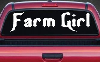Farm Girl Country Car or Truck Window Decal Sticker