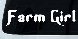 Farm Girl Country Car or Truck Window Decal Sticker
