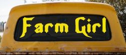Farm Girl Country Car or Truck Window Decal Sticker (Yellow)