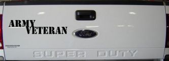 Army Veteran Military Car or Truck Window Decal Sticker (Black)
