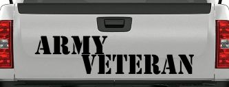 Army Veteran Military Car or Truck Window Decal Sticker (Black)