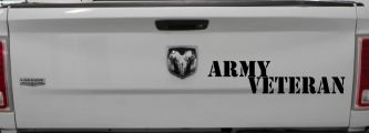 Army Veteran Military Car or Truck Window Vinyl Decal Sticker (Black)
