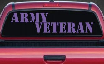 Army Veteran Military Car or Truck Window Decal Sticker (Purple)