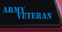 Army Veteran Military Car or Truck Window Decal Sticker (Sky Blue)
