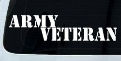 Army Veteran Military Car or Truck Window Decal Sticker