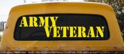 Army Veteran Military Car or Truck Window Decal Sticker (Yellow)