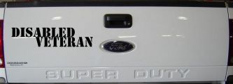 Disabled Veteran Military Car or Truck Window Vinyl Decal Sticker (Black)