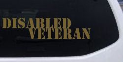 Disabled Veteran Military Car or Truck Window Vinyl Decal Sticker (Gold)