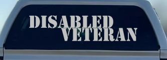 Disabled Veteran Military Car or Truck Window Decal Sticker (Light Gray)