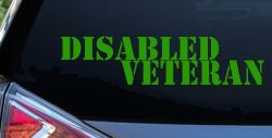 Disabled Veteran Military Car or Truck Window Decal Sticker (Lime)