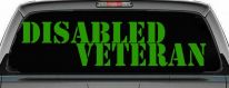 Disabled Veteran Military Car or Truck Window Decal Sticker (Lime)