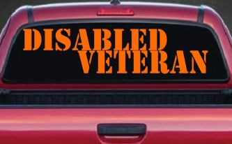 Disabled Veteran Military Car or Truck Window Decal Sticker (Orange)