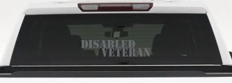 Disabled Veteran Military Car or Truck Window Decal Sticker (Silver)
