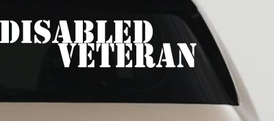 Disabled Veteran Military Car or Truck Window Vinyl Decal Sticker