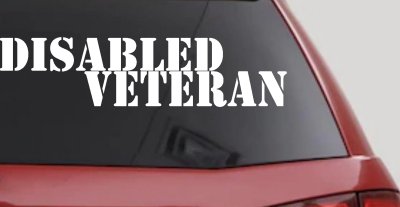Disabled Veteran Military Car or Truck Window Vinyl Decal Sticker