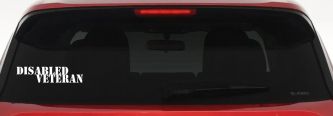Disabled Veteran Military Car or Truck Window Decal Sticker (White)