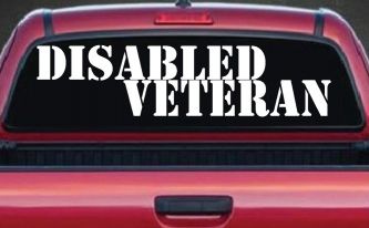 Disabled Veteran Military Car or Truck Window Decal Sticker