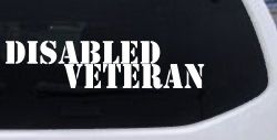 Disabled Veteran Military Car or Truck Window Decal Sticker
