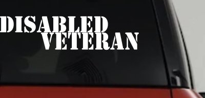 Disabled Veteran Military Car or Truck Window Vinyl Decal Sticker