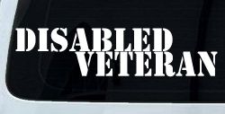 Disabled Veteran Military Car or Truck Window Decal Sticker