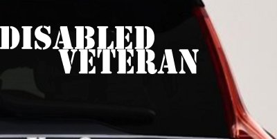 Disabled Veteran Military Car or Truck Window Vinyl Decal Sticker