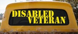 Disabled Veteran Military Car or Truck Window Decal Sticker (Yellow)