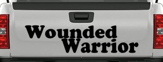 Wounded Warrior Military Car or Truck Window Decal Sticker (Black)