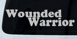 Wounded Warrior Military Car or Truck Window Decal Sticker (Light Gray)