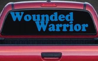 Wounded Warrior Military Car or Truck Window Decal Sticker (Sky Blue)