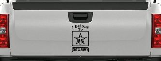 I Belong To Gods Army Christian Car or Truck Window Vinyl Decal Sticker (Black)