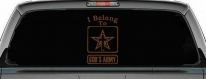 I Belong To Gods Army Christian Car or Truck Window Vinyl Decal Sticker (Copper)