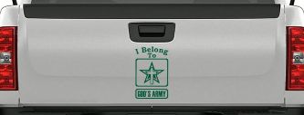 I Belong To Gods Army Christian Car or Truck Window Vinyl Decal Sticker (Dark Green)